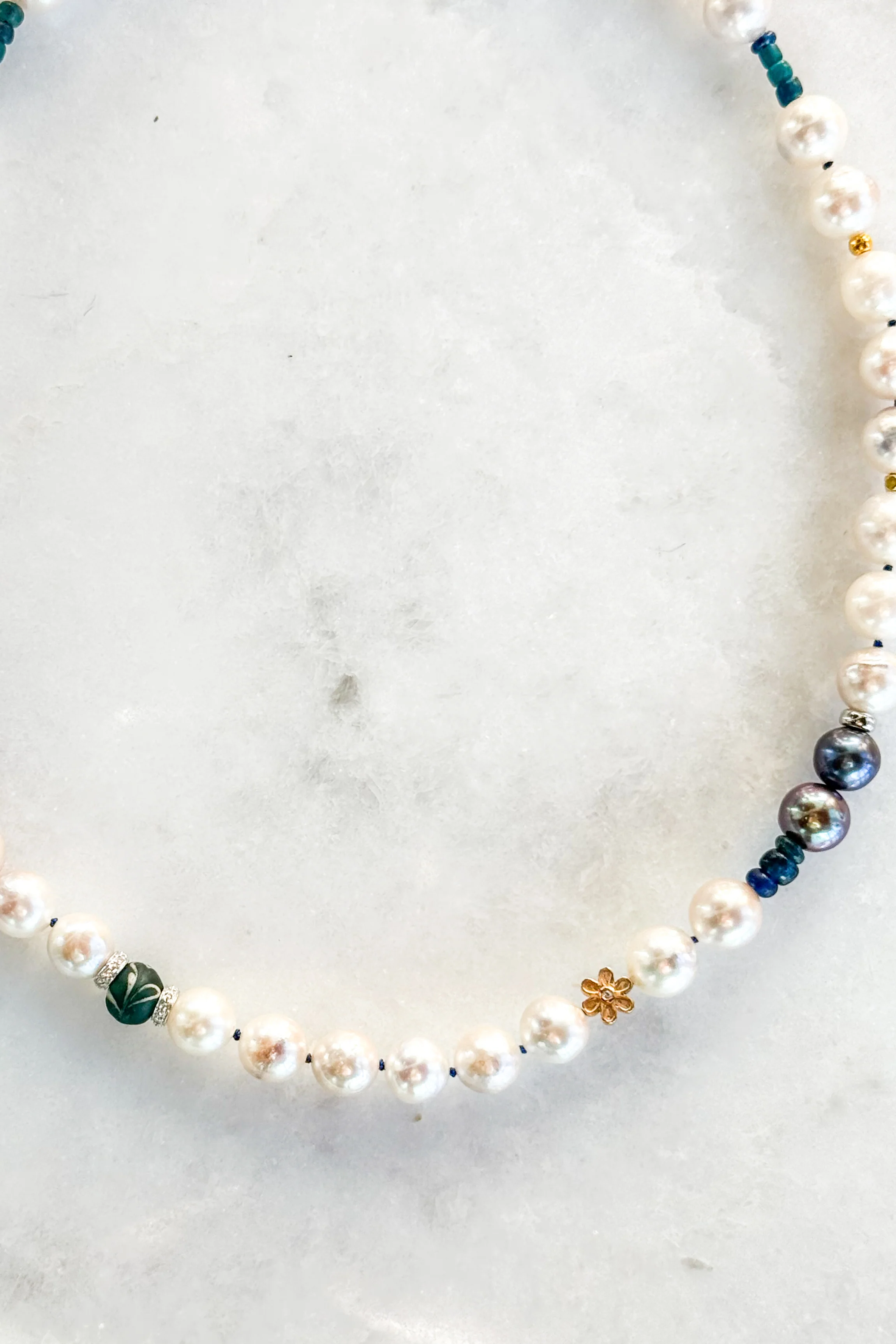 Akoya Blue Daisy Pearl Necklace - Image 4