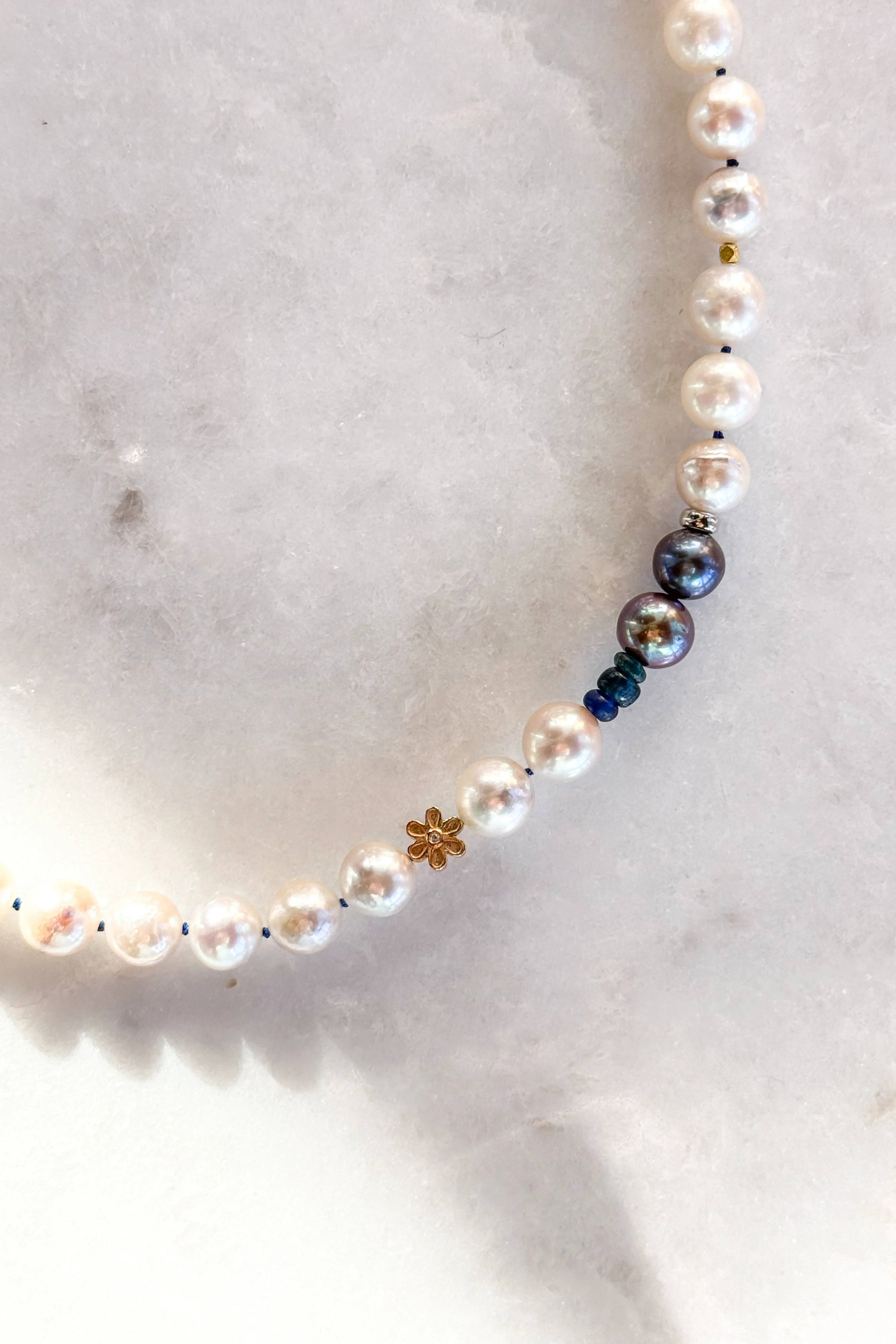 Akoya Blue Daisy Pearl Necklace - Image 6