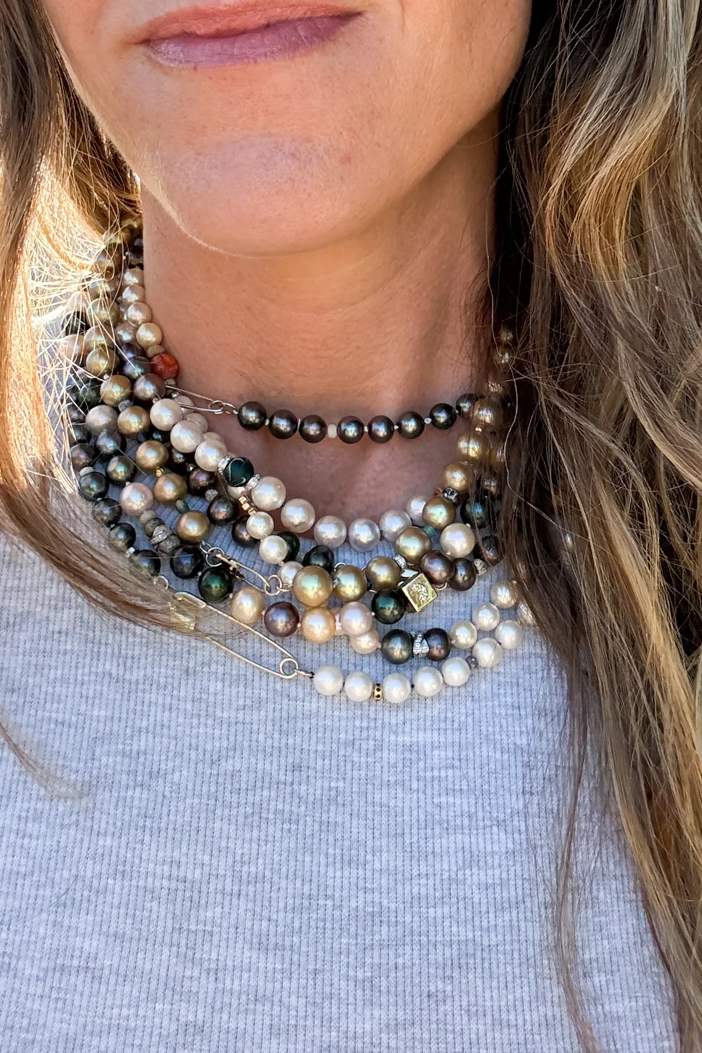 Akoya Coral Daisy Pearl Necklace - Image 7