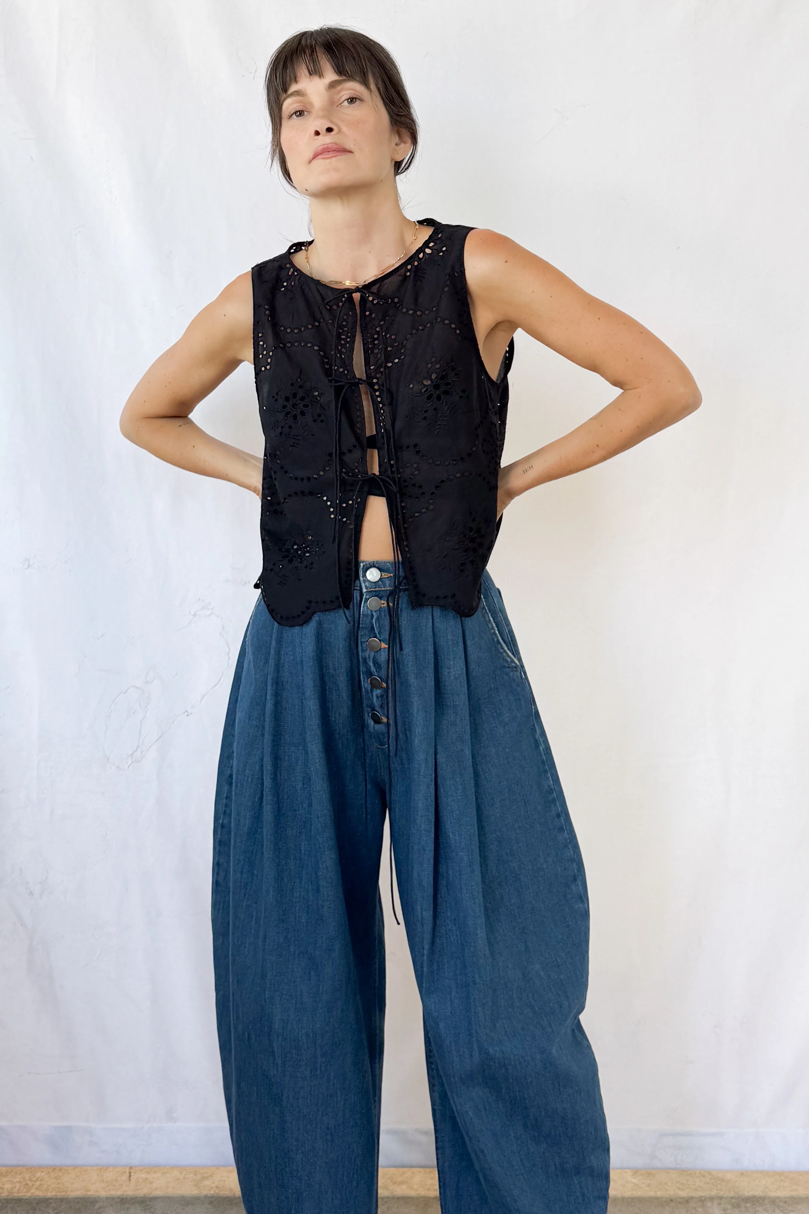 Broderie Tie Tank Top - Image 3