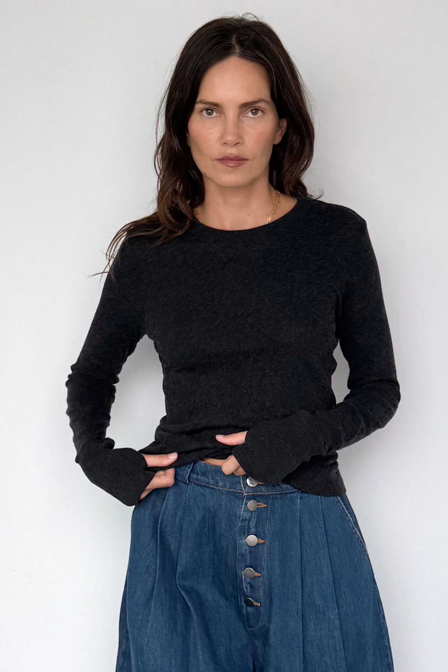 Cashmere Cuffed Crewneck - Image 3