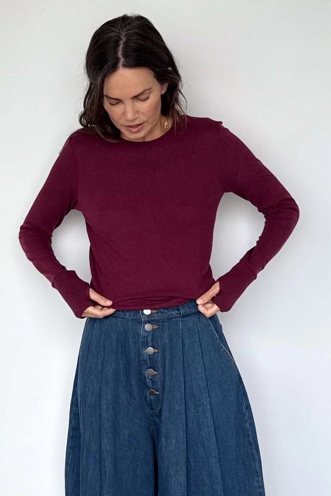 Cashmere Cuffed Crewneck - Image 3