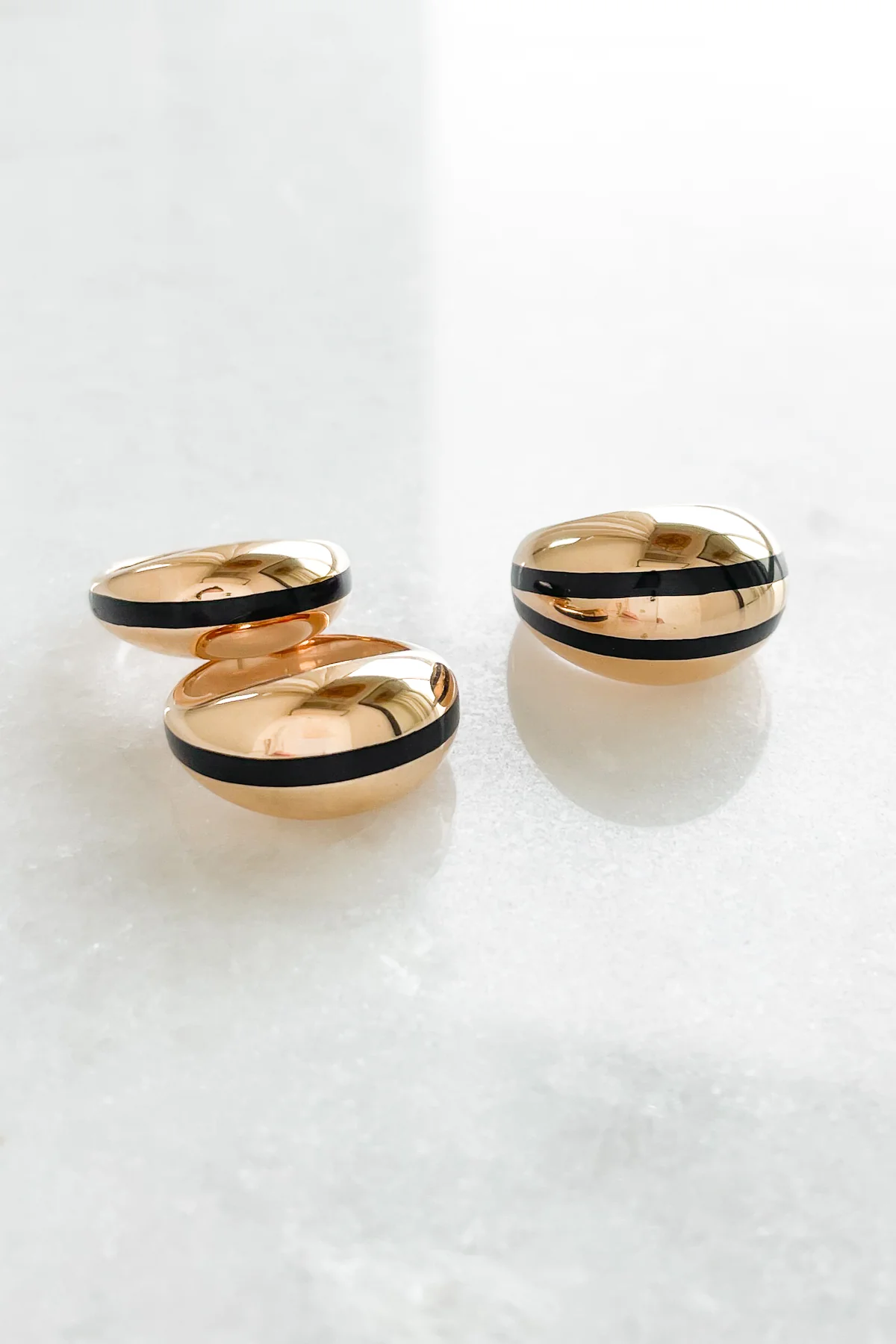 Enamel Stripe Dome Ring - Image 10
