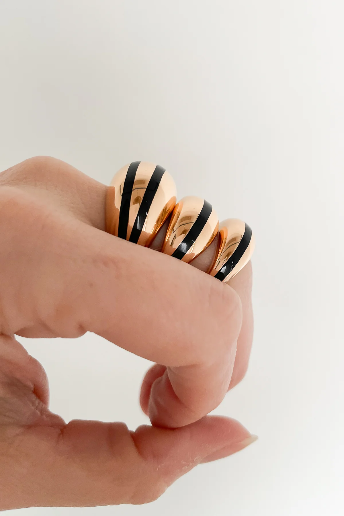 Enamel Stripe Dome Ring - Image 14