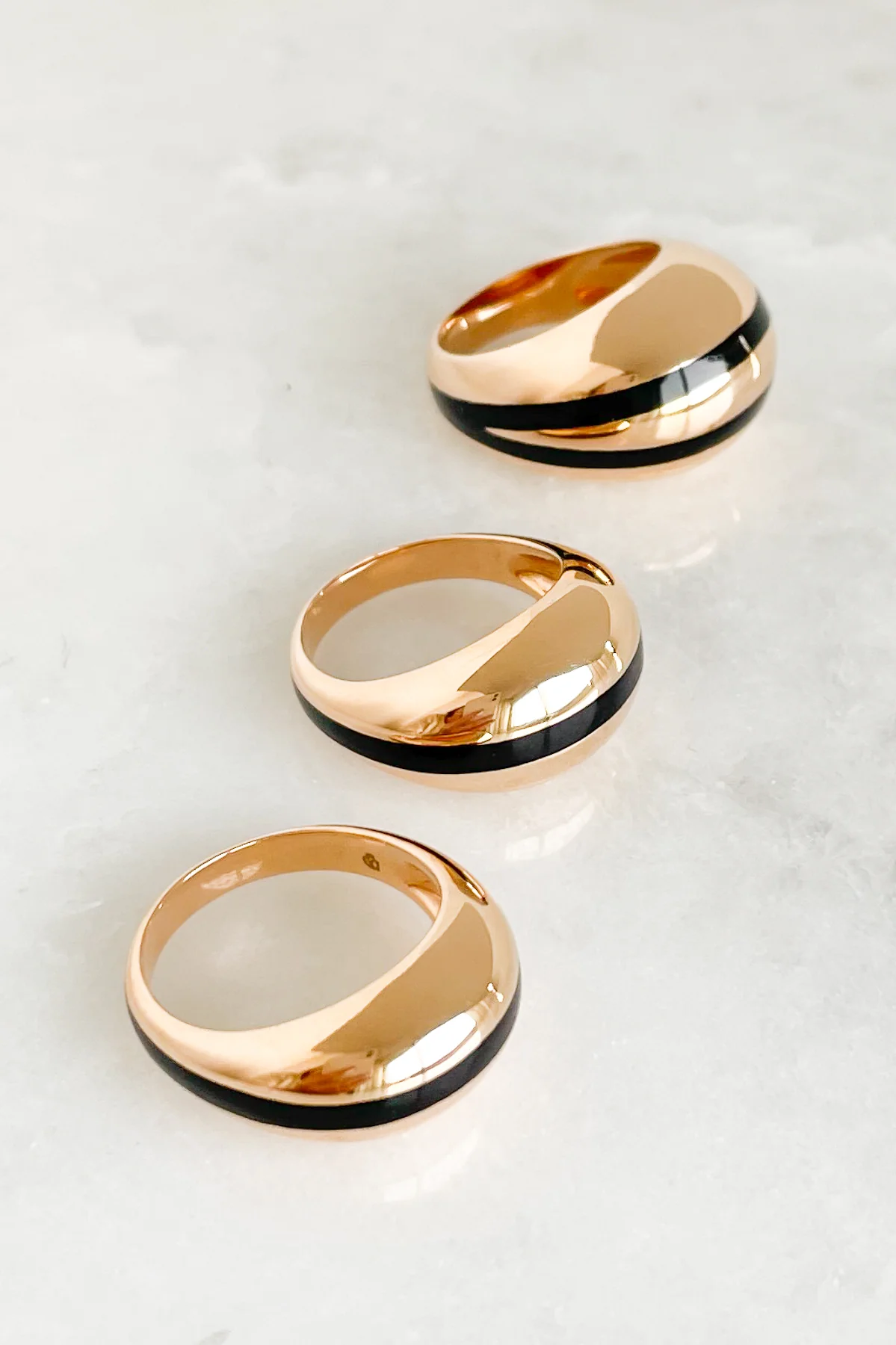 Enamel Stripe Dome Ring - Image 3