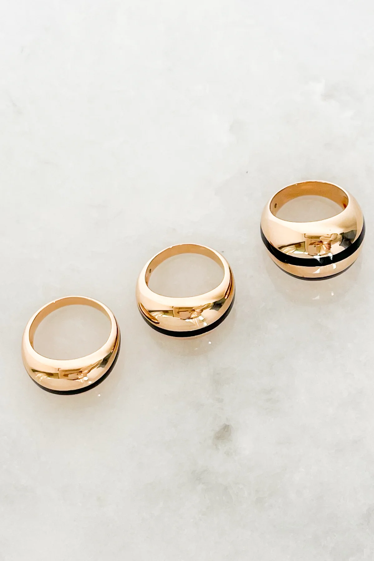 Enamel Stripe Dome Ring - Image 8