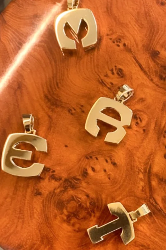 Custom Gold Splendente Initial Pendant - Image 5