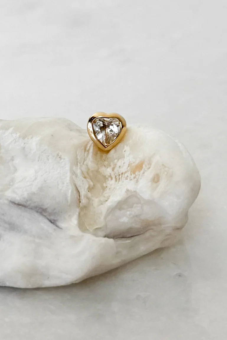 Diamond Heart Stud Earring - Image 4
