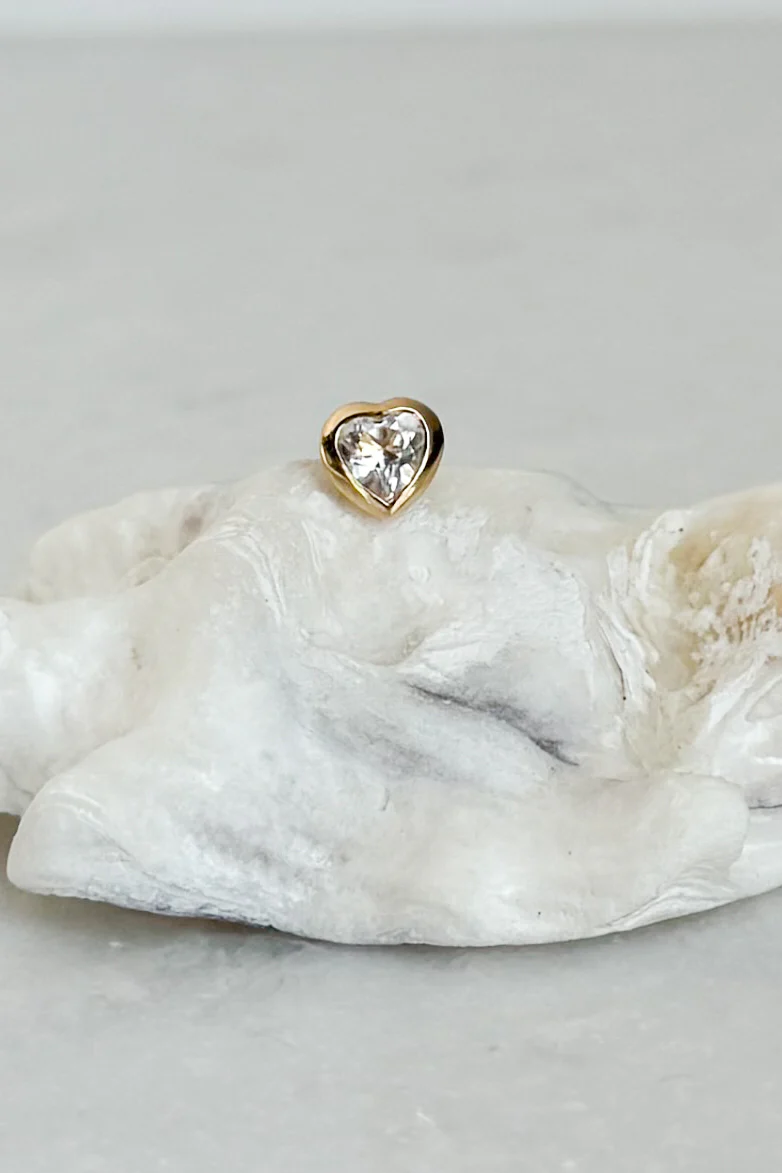 Diamond Heart Stud Earring - Image 5