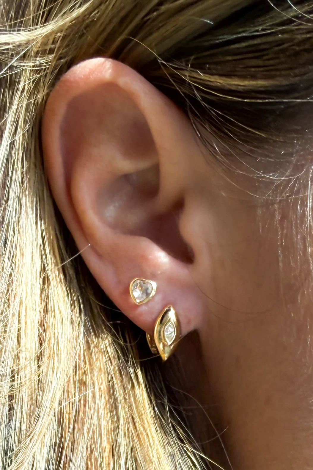 Diamond Heart Stud Earring - Image 6
