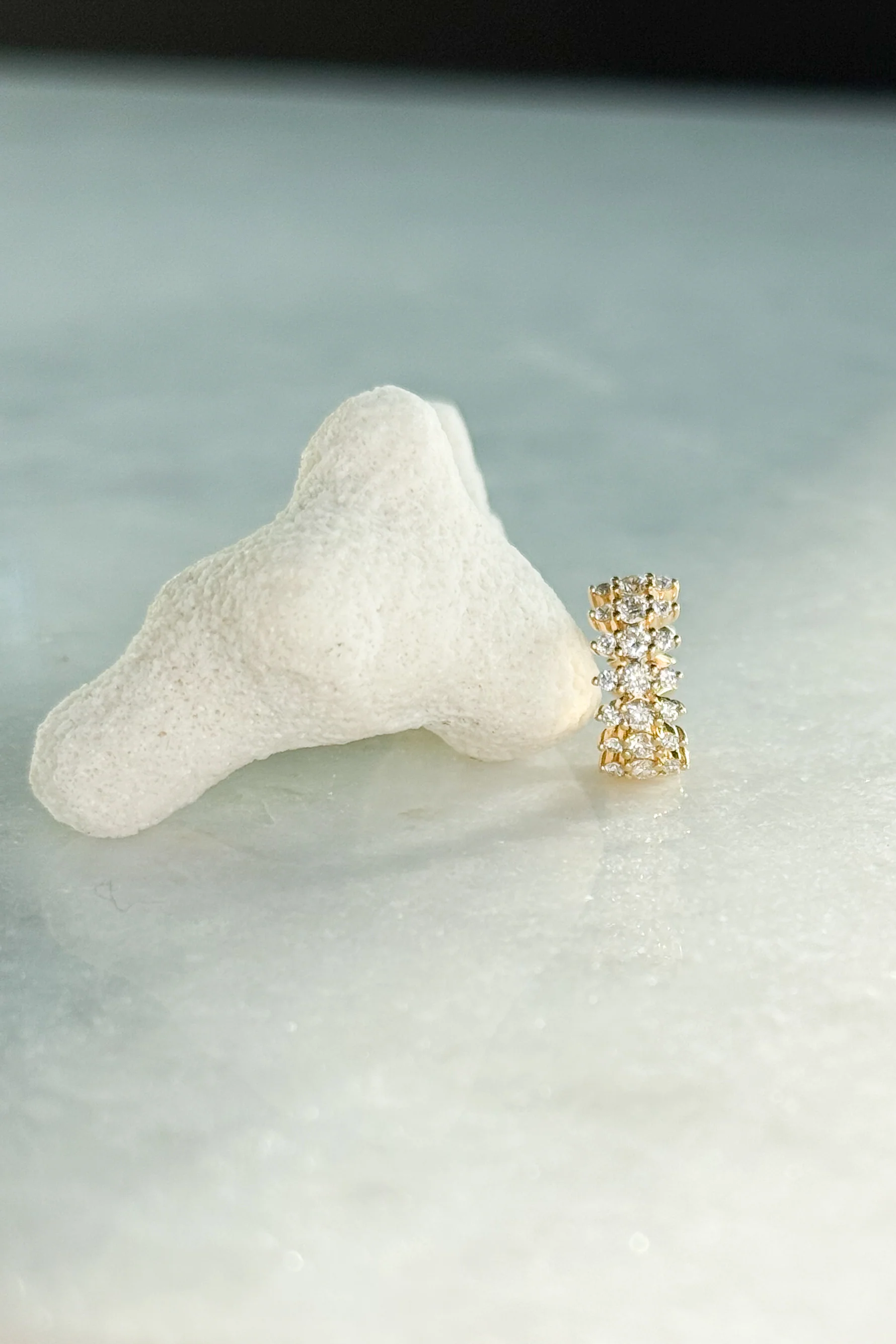 Diamond Spike Huggie Hoop Earring - Image 4
