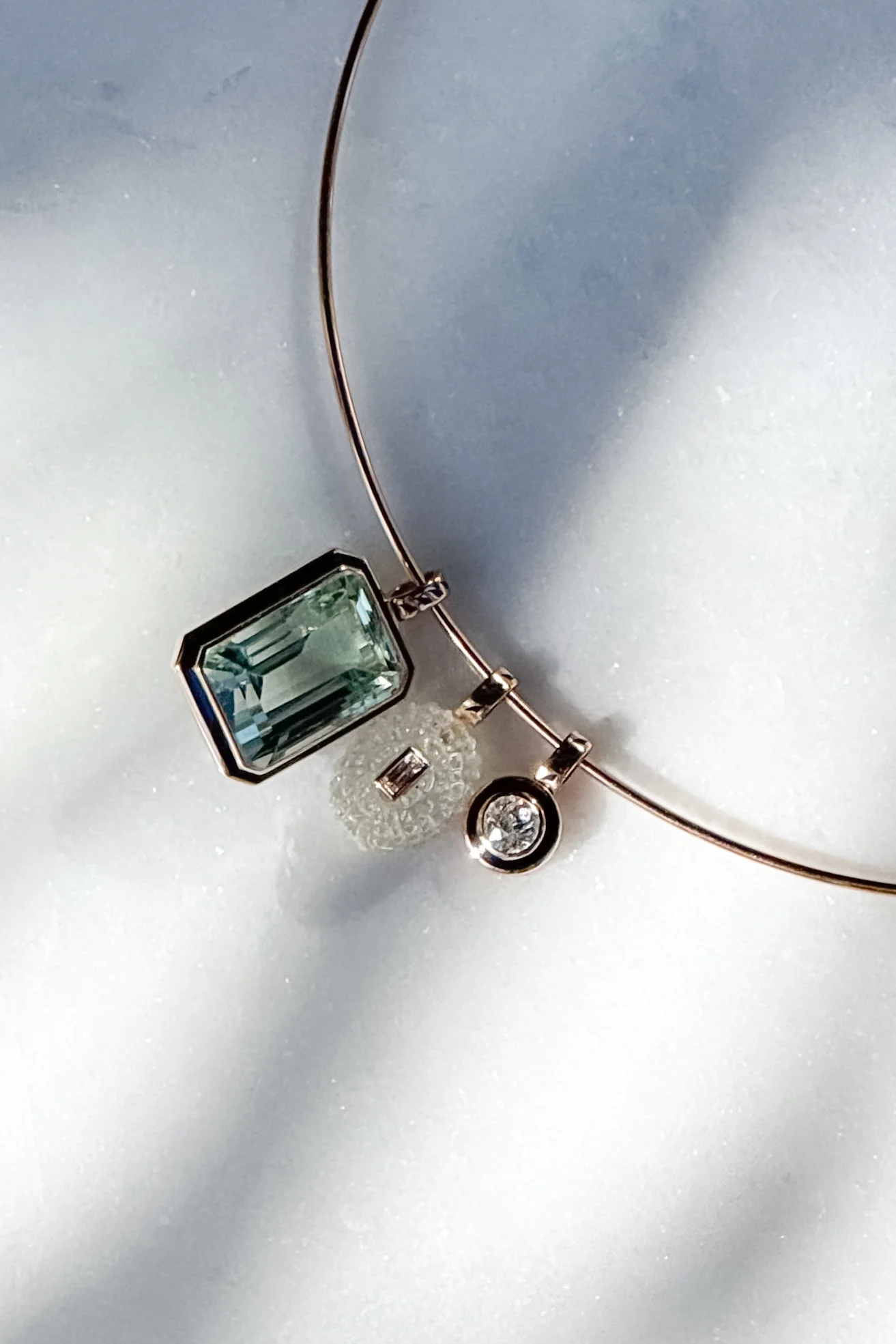 Emerald Cut Green Amethyst Pendant - Image 5