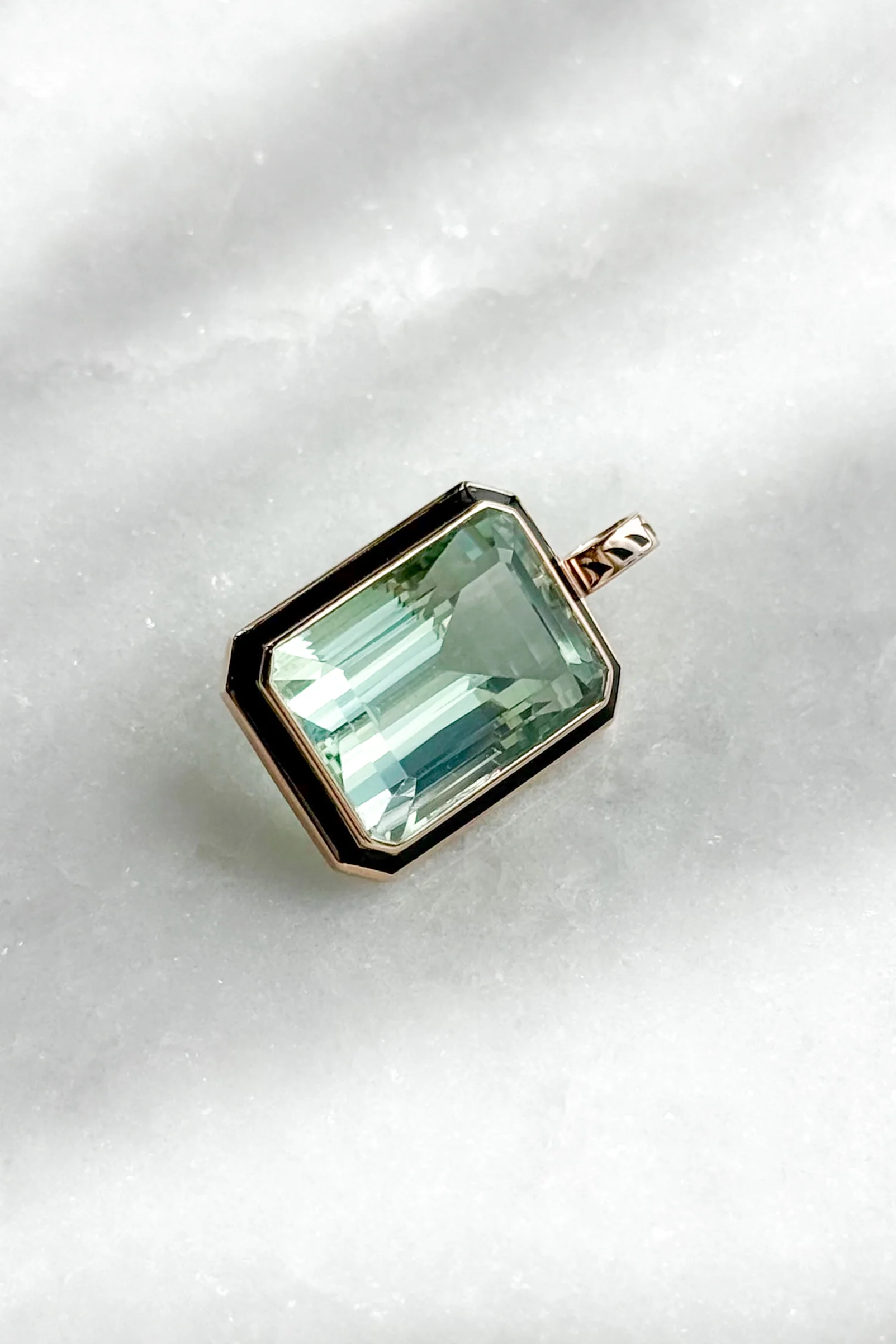 Emerald Cut Green Amethyst Pendant - Image 7