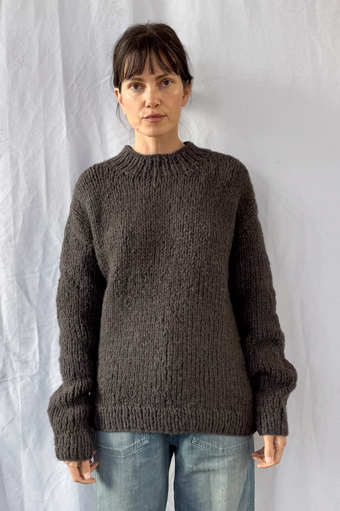 Handknit Coal Crewneck Sweater - Image 5