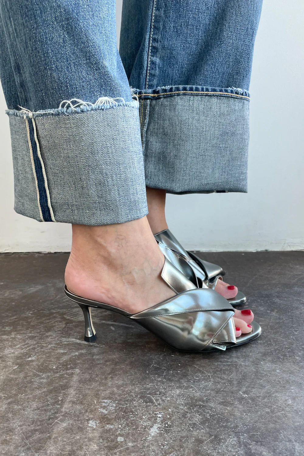 Metallic Bow Kitten Heel - Image 7