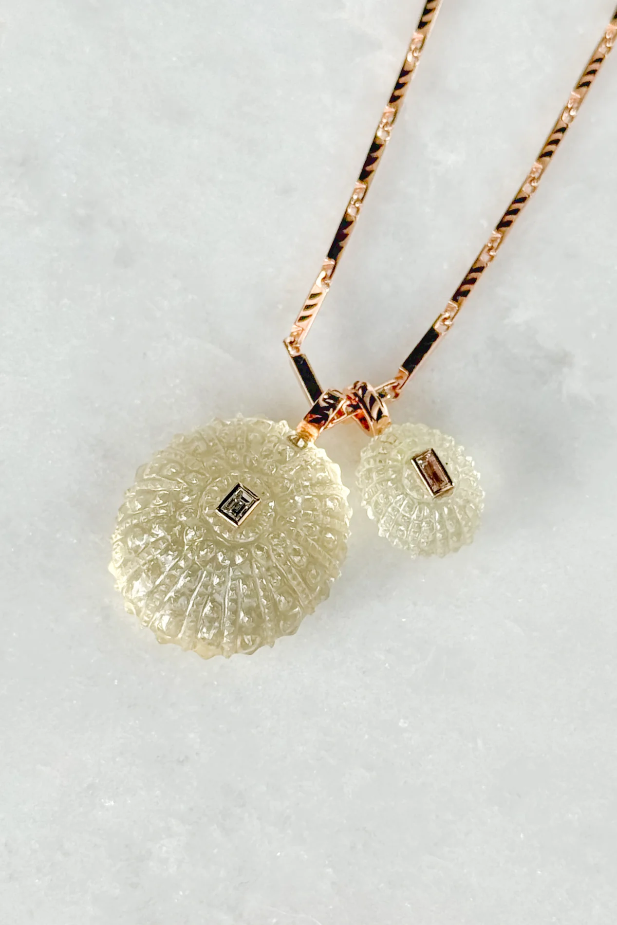 Petite Lemon Quartz Sea Urchin with Beryl Charm - Image 3