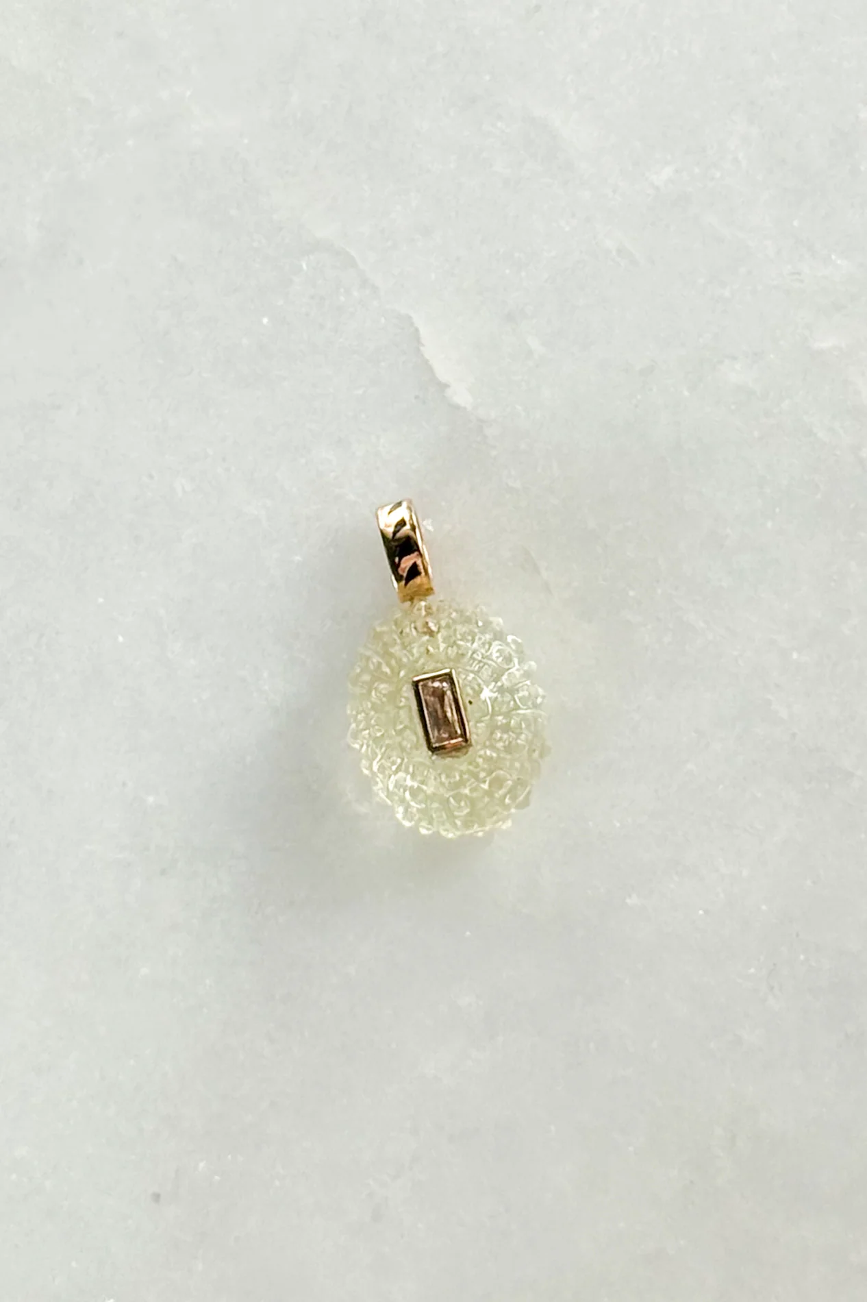 Petite Lemon Quartz Sea Urchin with Beryl Charm - Image 4