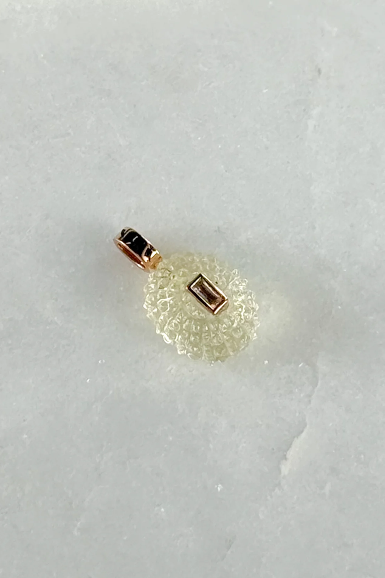Petite Lemon Quartz Sea Urchin with Beryl Charm - Image 6