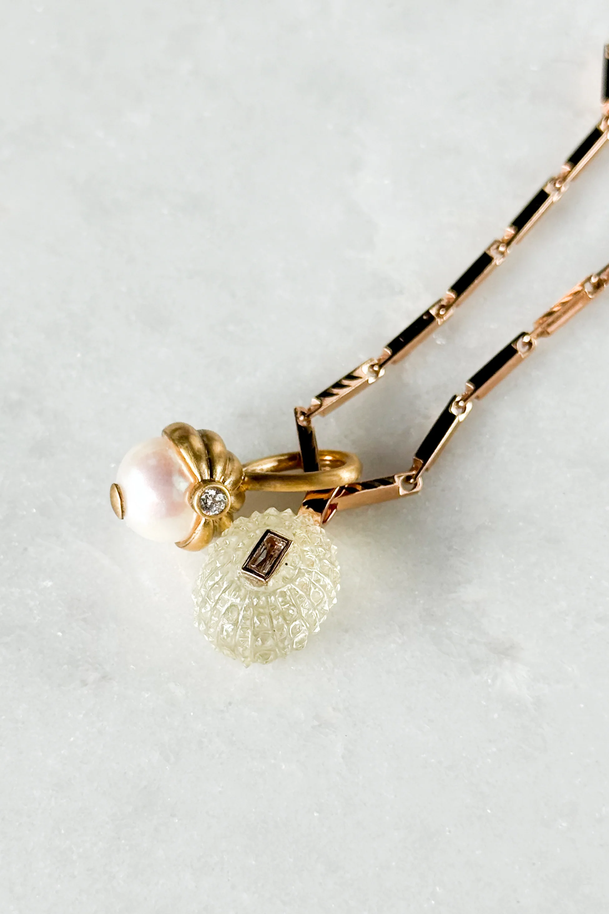 Petite Lemon Quartz Sea Urchin with Beryl Charm - Image 8