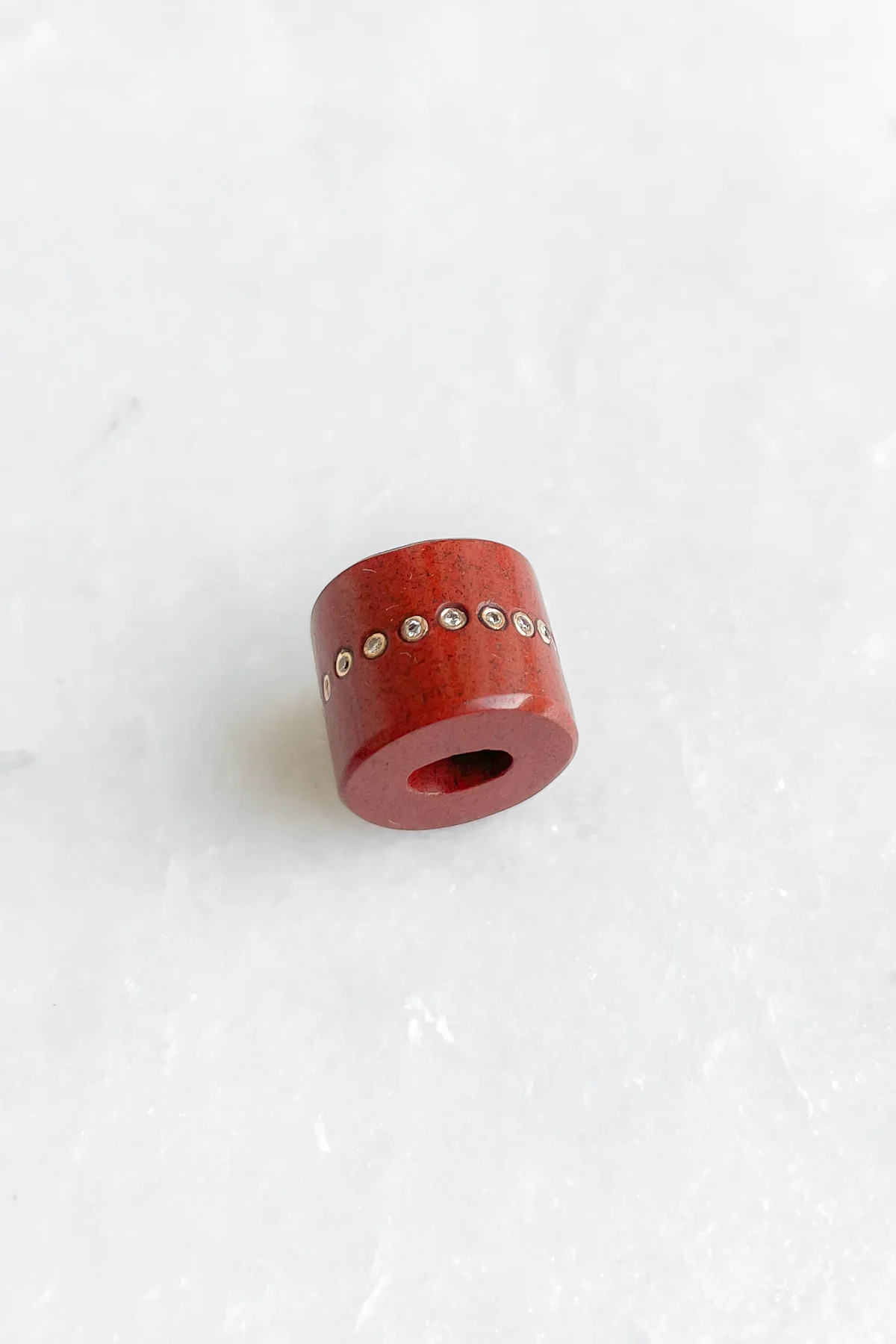 Red Jasper with Diamonds Bead - Image 4