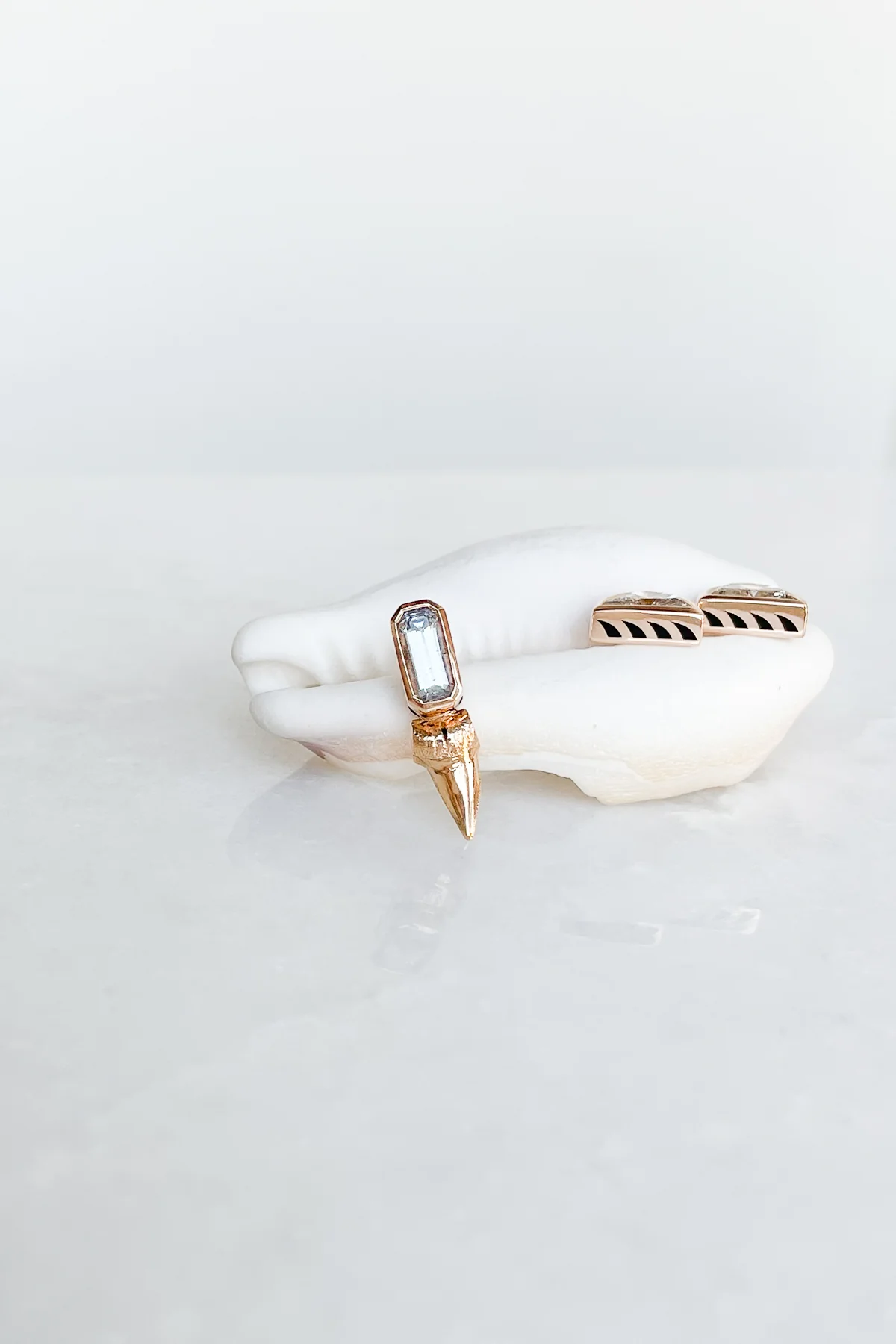 Sapphire Shark Tooth Earring - Image 8