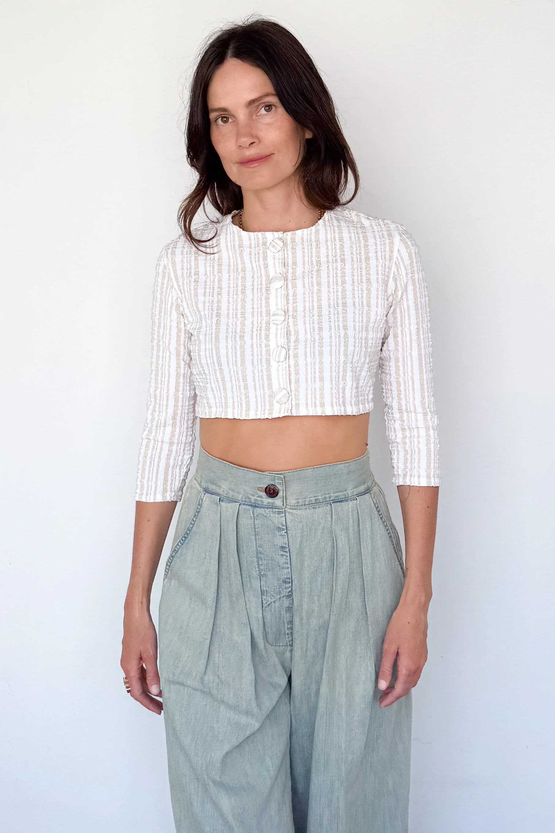 Seersucker Swim Cardigan