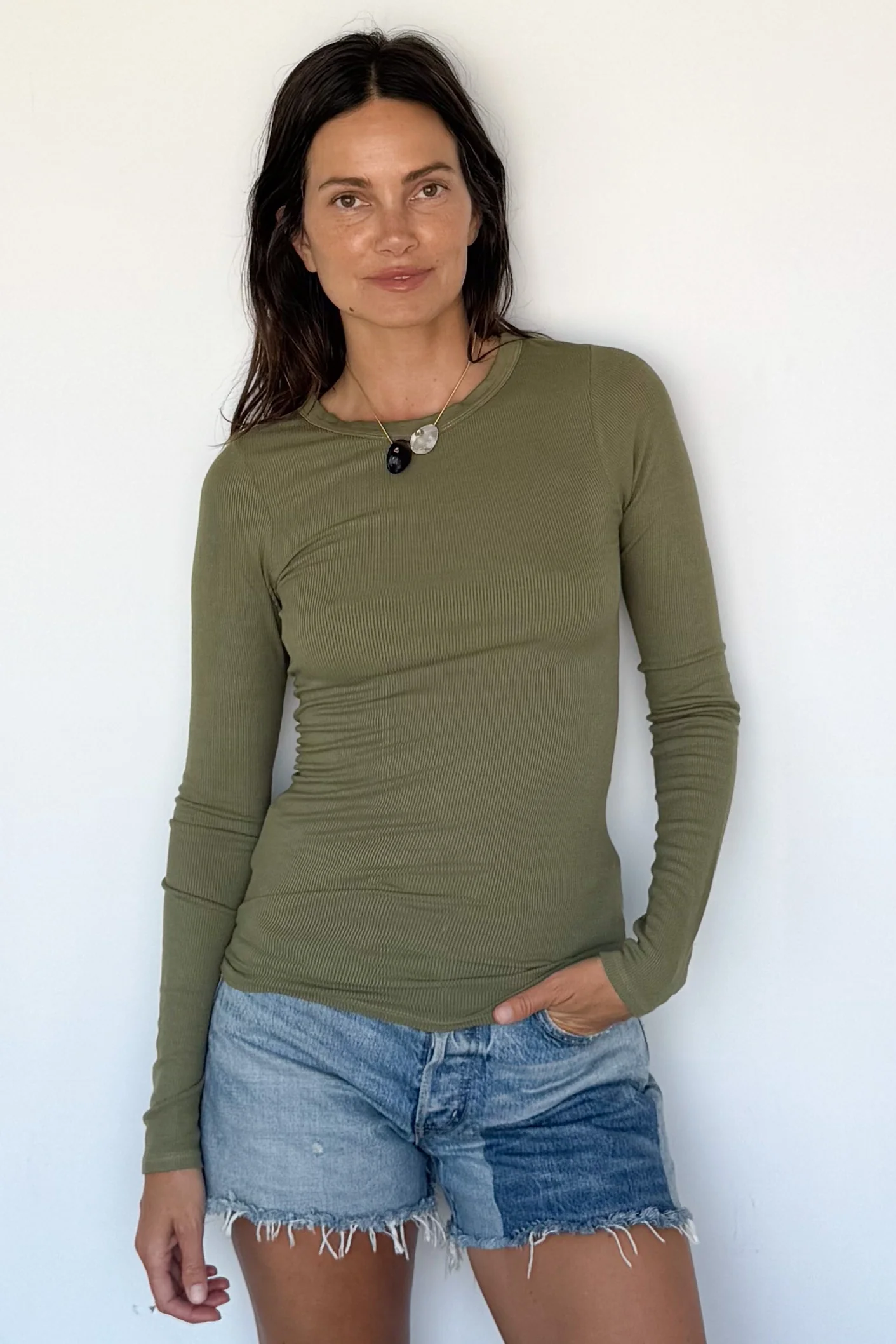 Silk Rib Fitted Crewneck - Image 3