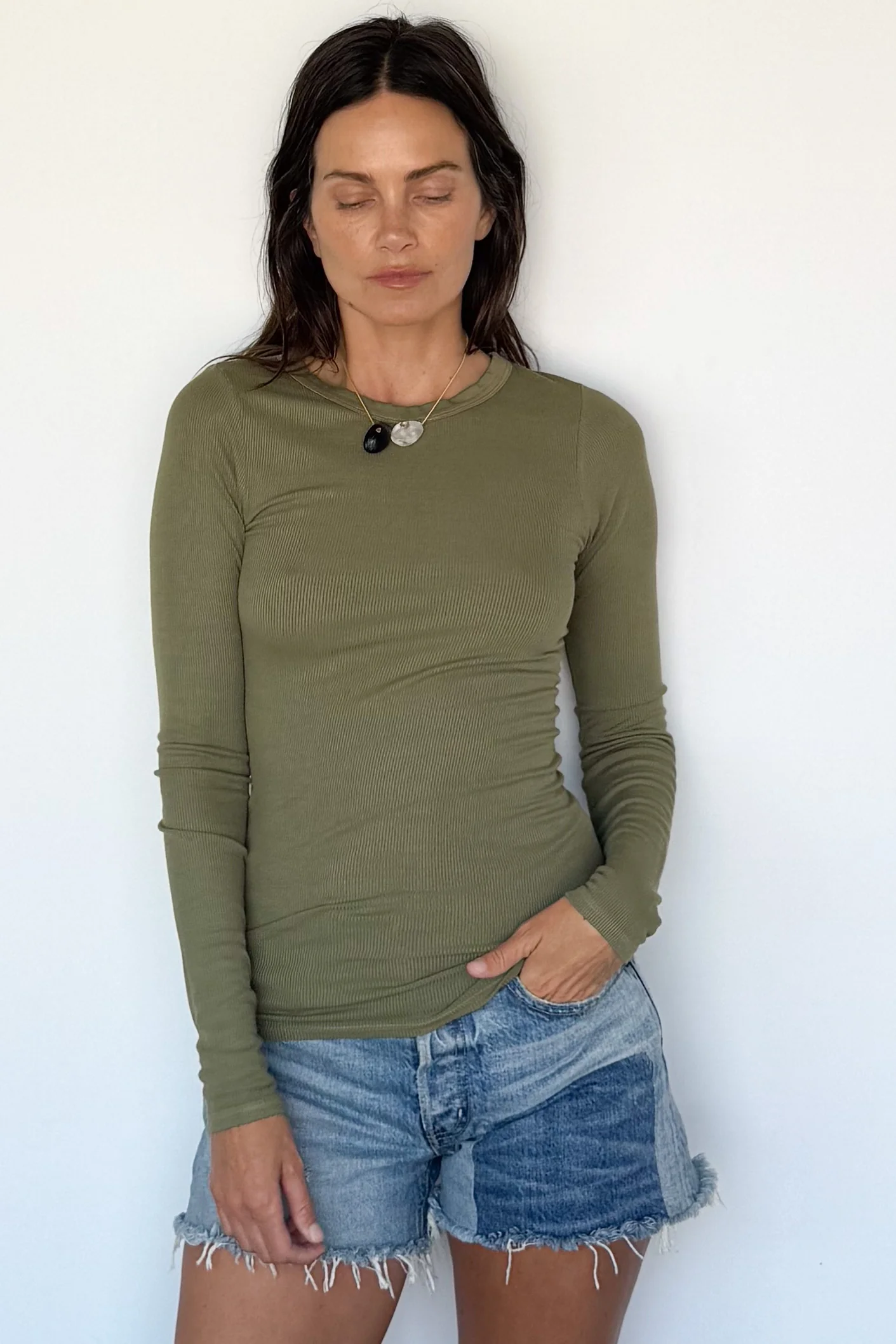Silk Rib Fitted Crewneck - Image 5