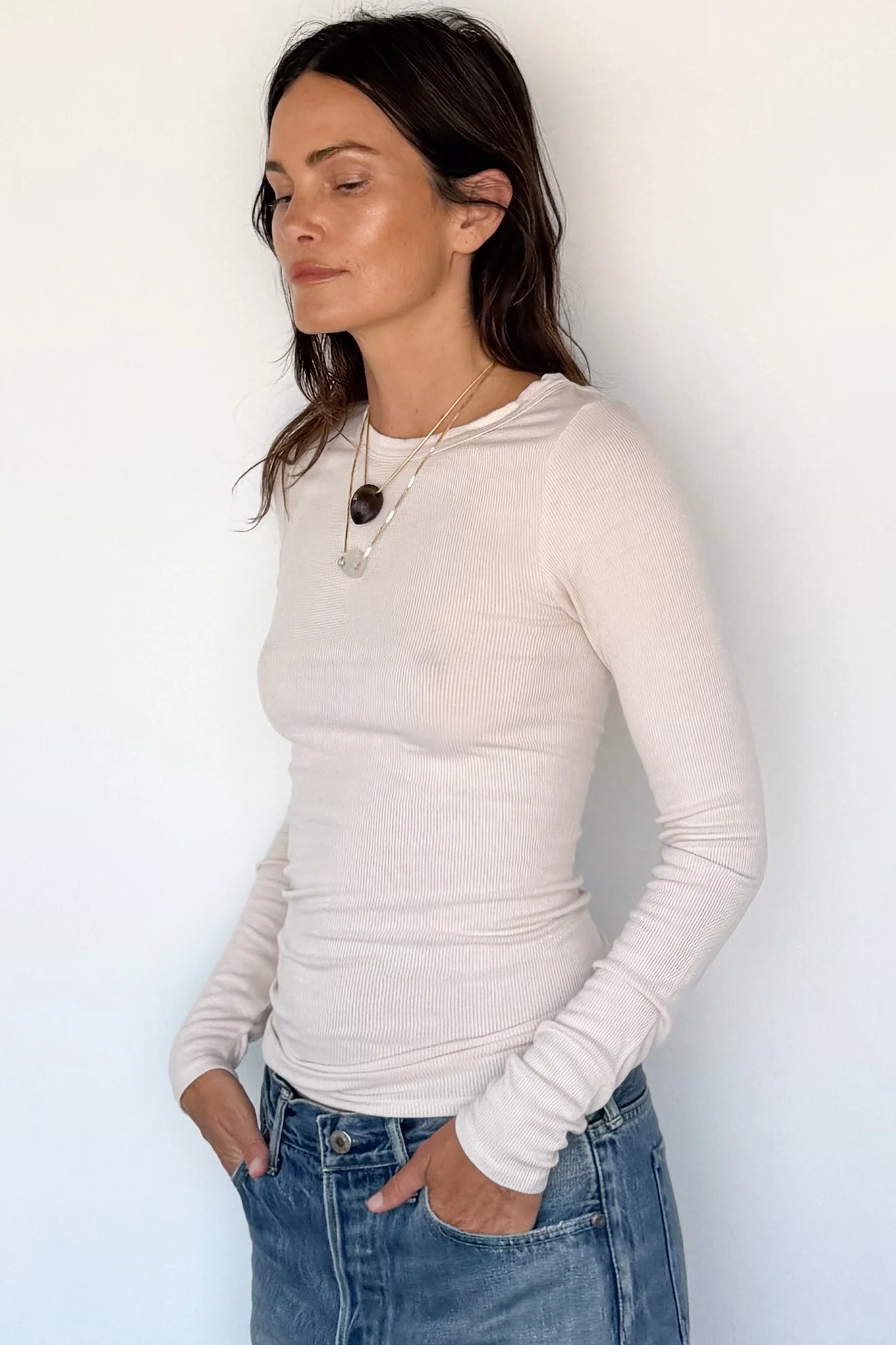 Silk Rib Fitted Crewneck - Image 4