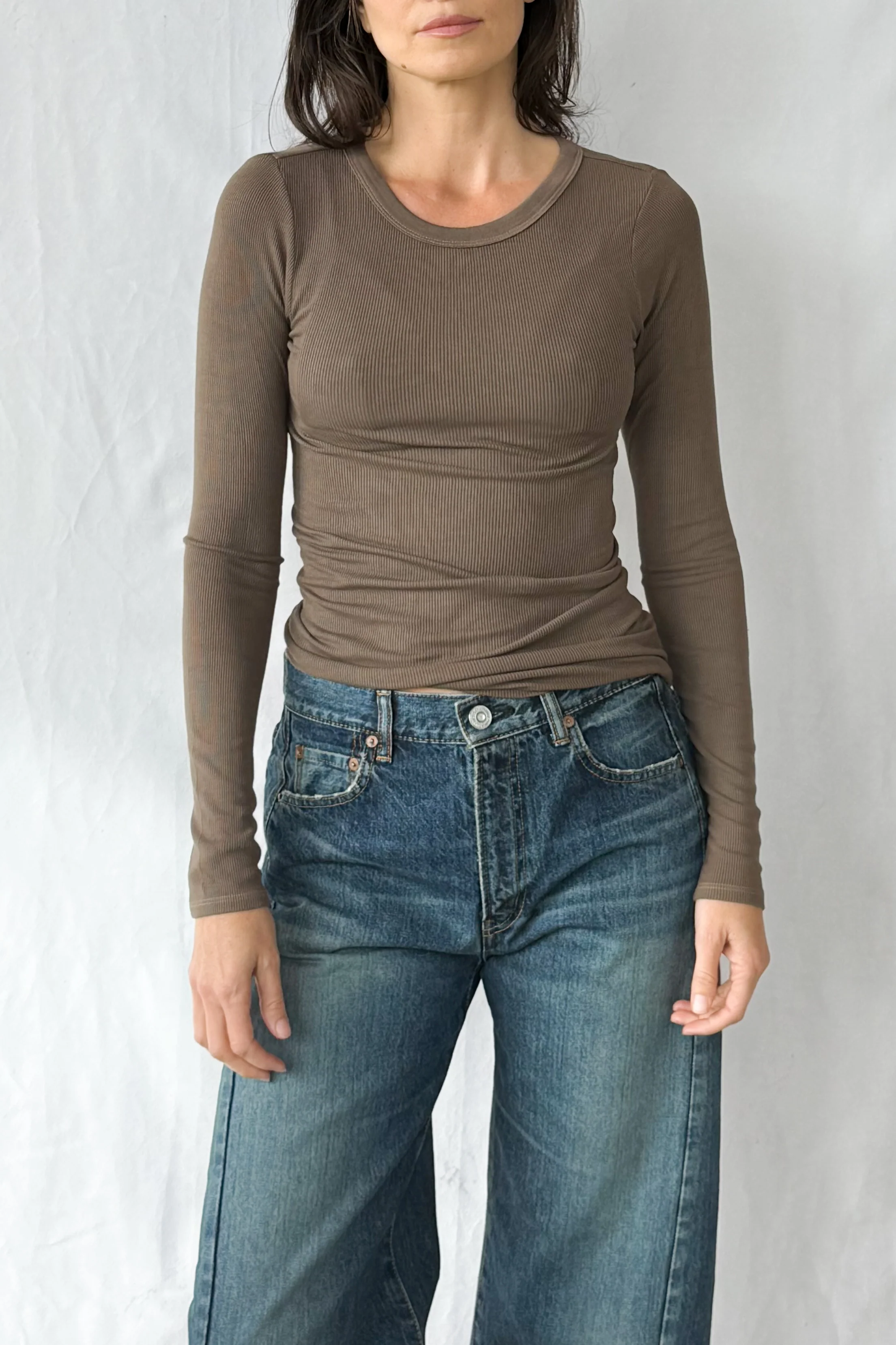 Silk Rib Fitted Crewneck - Image 3