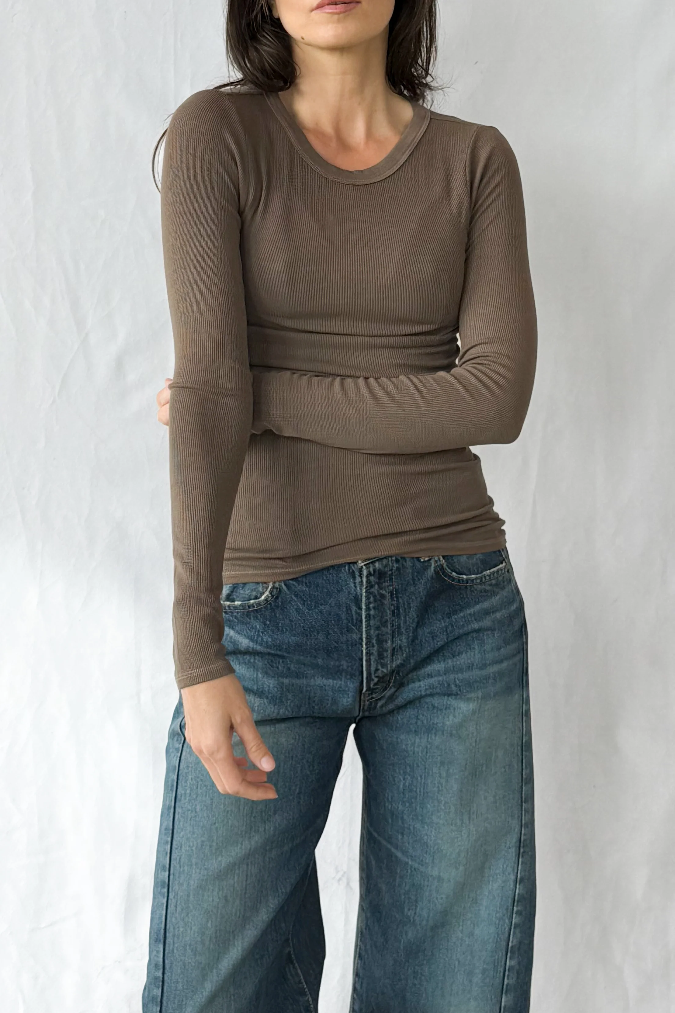 Silk Rib Fitted Crewneck - Image 4