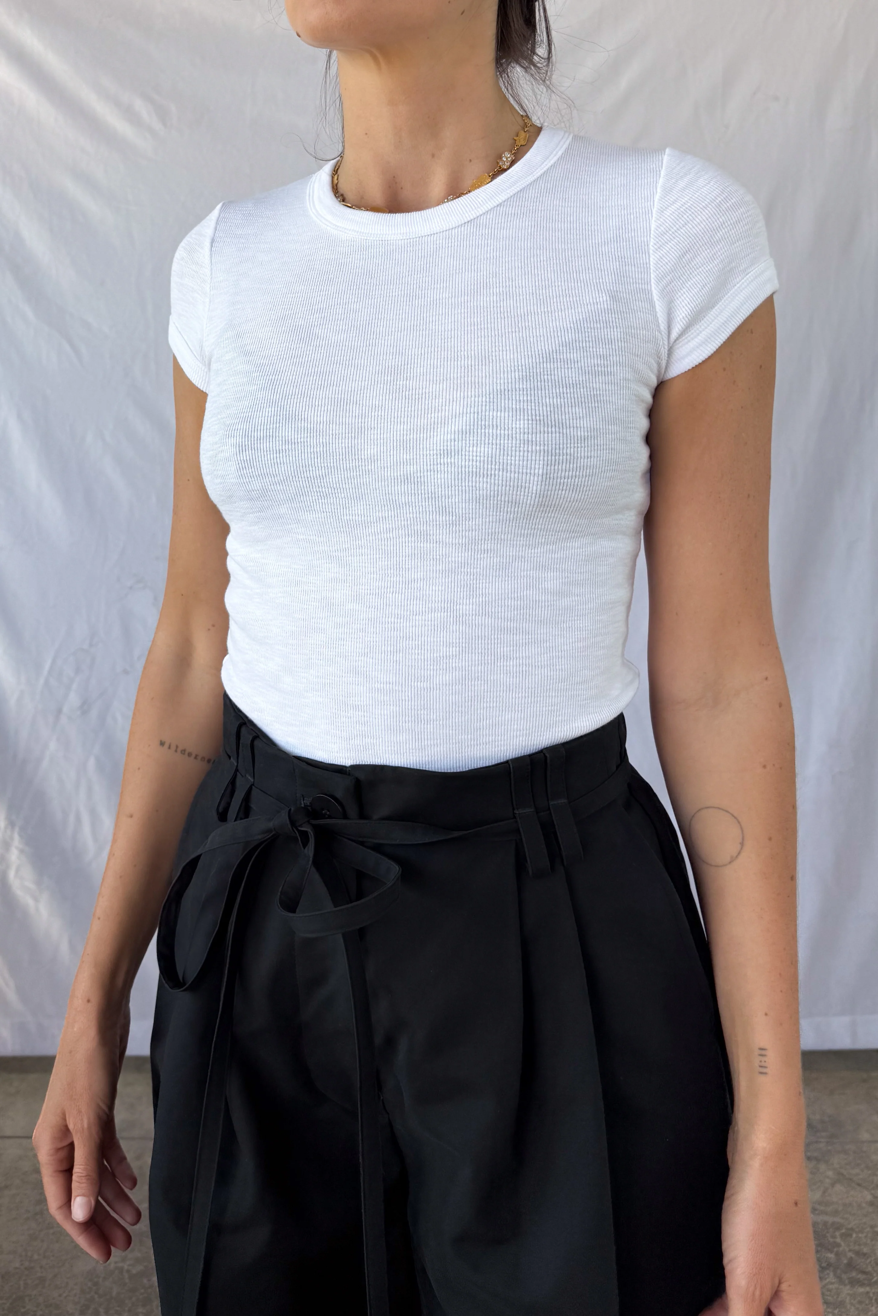 Textured Cap Sleeve Tee - Image 2