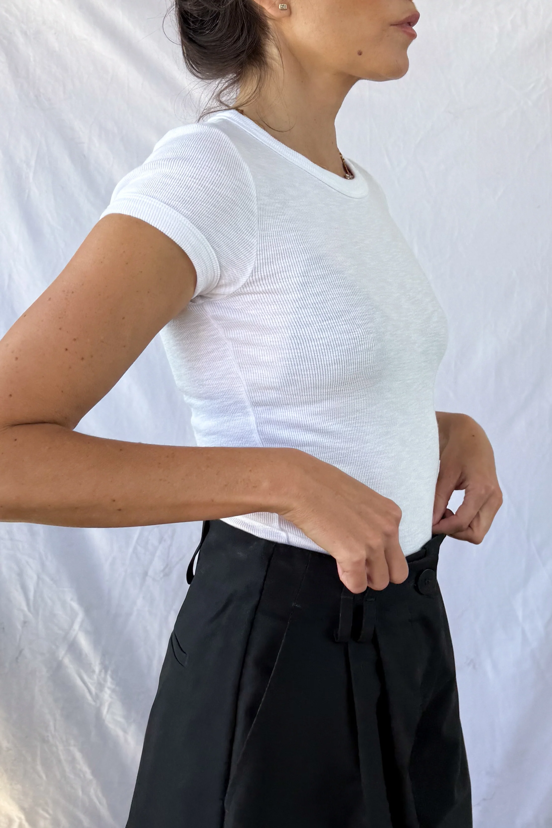 Textured Cap Sleeve Tee - Image 6