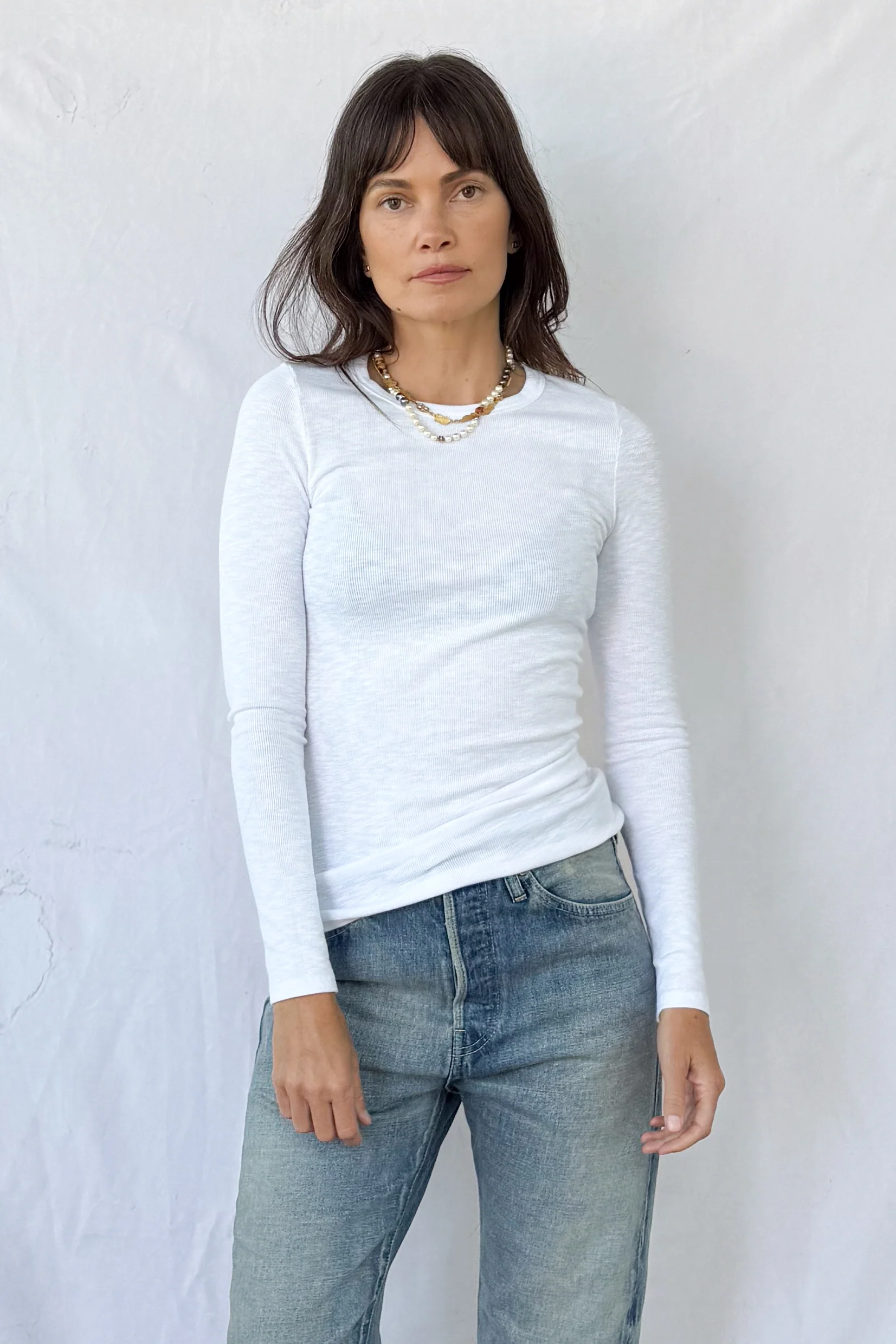 Textured Long Sleeve Crewneck